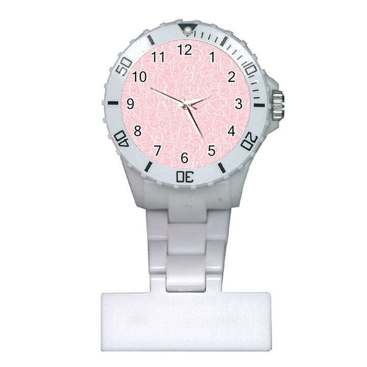 Elios Shirt Faces in White Outlines on Pale Pink CMBYN Plastic Nurses Watch