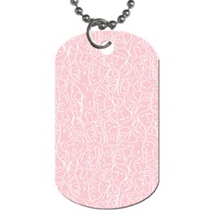 Elios Shirt Faces In White Outlines On Pale Pink Cmbyn Dog Tag (one Side) by PodArtist