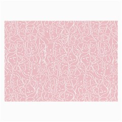 Elios Shirt Faces In White Outlines On Pale Pink Cmbyn Large Glasses Cloth (2-side) by PodArtist