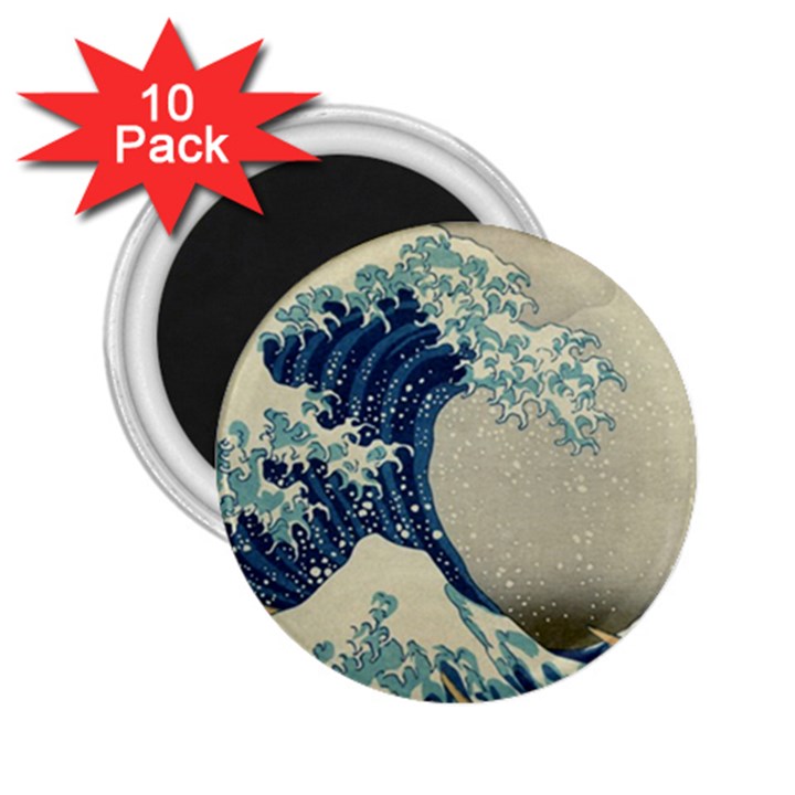 The Classic Japanese Great Wave off Kanagawa by Hokusai 2.25  Magnets (10 pack) 