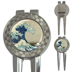 The Classic Japanese Great Wave Off Kanagawa By Hokusai 3-in-1 Golf Divots by PodArtist