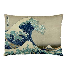 The Classic Japanese Great Wave Off Kanagawa By Hokusai Pillow Case by PodArtist