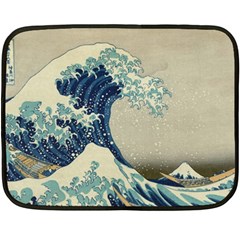 The Classic Japanese Great Wave Off Kanagawa By Hokusai Double Sided Fleece Blanket (mini)  by PodArtist