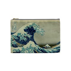 The Classic Japanese Great Wave Off Kanagawa By Hokusai Cosmetic Bag (medium)  by PodArtist