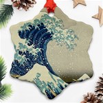 The Classic Japanese Great Wave off Kanagawa by Hokusai Snowflake Ornament (Two Sides) Back