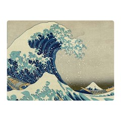 The Classic Japanese Great Wave Off Kanagawa By Hokusai Double Sided Flano Blanket (mini)  by PodArtist