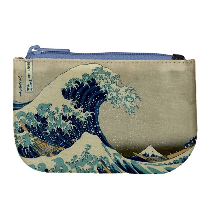 The Classic Japanese Great Wave off Kanagawa by Hokusai Large Coin Purse