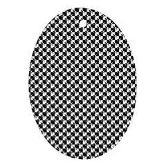 Black And White Checkerboard Weimaraner Oval Ornament (two Sides) by PodArtist