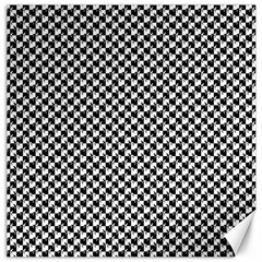 Black And White Checkerboard Weimaraner Canvas 12  X 12   by PodArtist