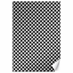 Black And White Checkerboard Weimaraner Canvas 12  X 18   by PodArtist