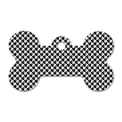 Black And White Checkerboard Weimaraner Dog Tag Bone (one Side) by PodArtist