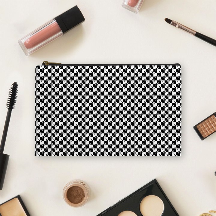 Black and White Checkerboard Weimaraner Cosmetic Bag (Medium) 