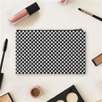 Black and White Checkerboard Weimaraner Cosmetic Bag (Medium)  Back