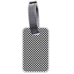 Black And White Checkerboard Weimaraner Luggage Tags (two Sides) by PodArtist