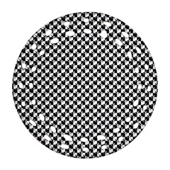 Black And White Checkerboard Weimaraner Ornament (round Filigree) by PodArtist