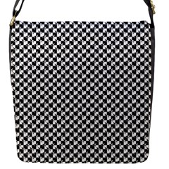 Black And White Checkerboard Weimaraner Flap Messenger Bag (s) by PodArtist