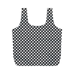 Black And White Checkerboard Weimaraner Full Print Recycle Bags (m)  by PodArtist