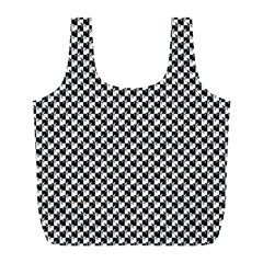 Black And White Checkerboard Weimaraner Full Print Recycle Bags (l)  by PodArtist