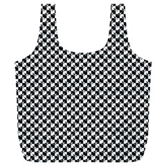 Black And White Checkerboard Weimaraner Full Print Recycle Bags (l)  by PodArtist