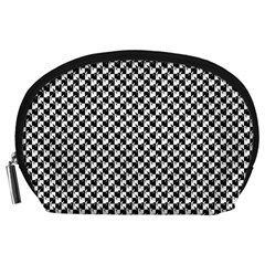 Black And White Checkerboard Weimaraner Accessory Pouches (large)  by PodArtist