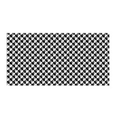 Black And White Checkerboard Weimaraner Satin Wrap by PodArtist