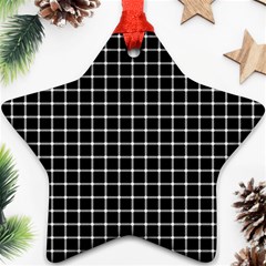 Black And White Optical Illusion Dots And Lines Ornament (star) by PodArtist