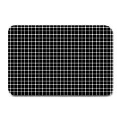 Black And White Optical Illusion Dots And Lines Plate Mats by PodArtist