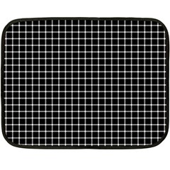 Black And White Optical Illusion Dots And Lines Fleece Blanket (mini) by PodArtist