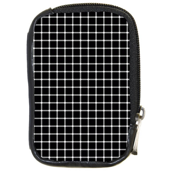 Black and white optical illusion dots and lines Compact Camera Cases