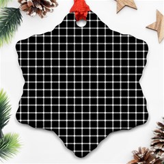 Black And White Optical Illusion Dots And Lines Ornament (snowflake) by PodArtist