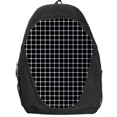 Black And White Optical Illusion Dots And Lines Backpack Bag by PodArtist