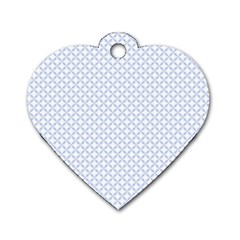 Alice Blue Quatrefoil In An English Country Garden Dog Tag Heart (one Side) by PodArtist