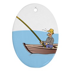 Fishing Fish Fisherman Boat Mare Ornament (oval) by Sapixe