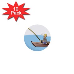 Fishing Fish Fisherman Boat Mare 1  Mini Buttons (10 Pack) 