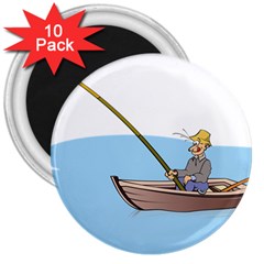 Fishing Fish Fisherman Boat Mare 3  Magnets (10 Pack)  by Sapixe