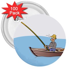 Fishing Fish Fisherman Boat Mare 3  Buttons (100 Pack)  by Sapixe