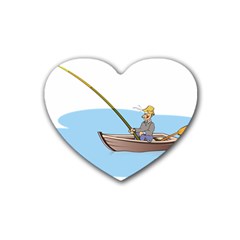 Fishing Fish Fisherman Boat Mare Heart Coaster (4 Pack)  by Sapixe