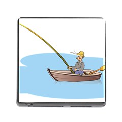 Fishing Fish Fisherman Boat Mare Memory Card Reader (square) by Sapixe