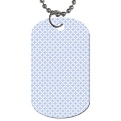 Alice Blue Quatrefoil In An English Country Garden Dog Tag (two Sides) by PodArtist