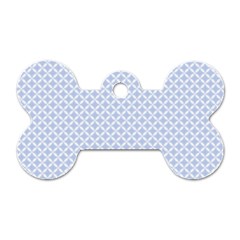 Alice Blue Quatrefoil In An English Country Garden Dog Tag Bone (two Sides) by PodArtist