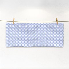 Alice Blue Quatrefoil In An English Country Garden Hand Towel by PodArtist