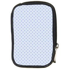 Alice Blue Quatrefoil In An English Country Garden Compact Camera Cases by PodArtist