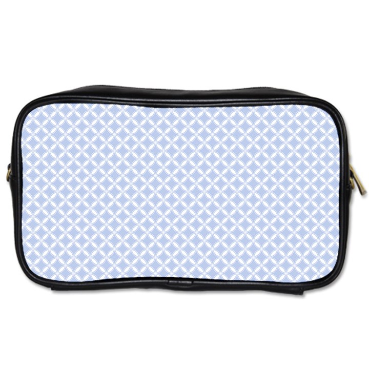 Alice Blue Quatrefoil in an English Country Garden Toiletries Bags 2-Side