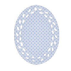 Alice Blue Quatrefoil In An English Country Garden Ornament (oval Filigree) by PodArtist