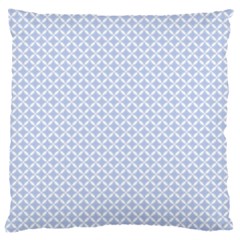 Alice Blue Quatrefoil In An English Country Garden Large Cushion Case (two Sides) by PodArtist