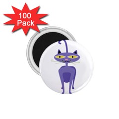 Cat Clipart Animal Cartoon Pet 1 75  Magnets (100 Pack)  by Sapixe