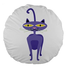 Cat Clipart Animal Cartoon Pet Large 18  Premium Round Cushions by Sapixe