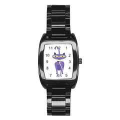 Cat Clipart Animal Cartoon Pet Stainless Steel Barrel Watch by Sapixe