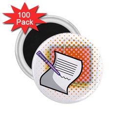 Letter Paper Note Design White 2 25  Magnets (100 Pack)  by Sapixe