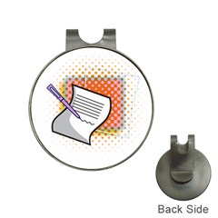 Letter Paper Note Design White Hat Clips With Golf Markers by Sapixe